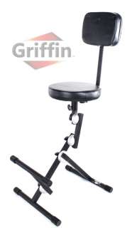 Adjustable Keyboard Throne Piano Bench Guitar Chair Back Foot Rest 