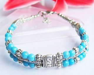 10X Tibetan Silver Gem Beads Bracelets TB62 nice gifts  