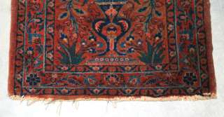ANTIQUE PERSIAN SAROUK RUG TREE OF LIFE FLOWERS OLD HAND MADE 