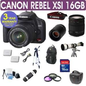 Canon Rebel XSi + Sigma 18 200 f3.5 6.3 DC Lens + 650 1300mm Zoom Lens 
