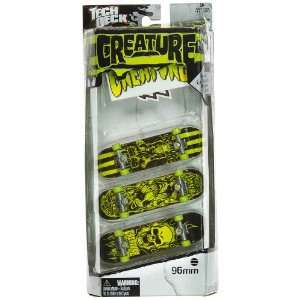   Creature Tech Deck 3 Finger Skateboard + Sticker Pack Toys & Games
