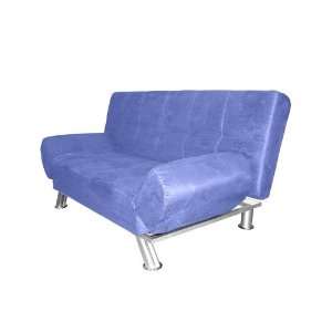  Futon Sofa Bed   Blue Cover with Metal Frame