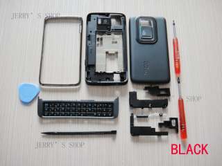 Black Full Housing Cover Case Faceplate For Nokia N900+Keypad  