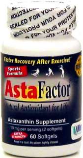 ASTAFACTOR® NATURAL ASTAXANTHIN 10 mg SPORTS 12 BOTTLES  