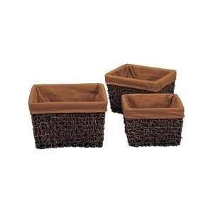 Neu Home Square Baskets in Brown Stain, Set of 3 