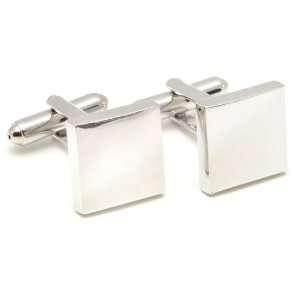  Silver Square Cufflinks w/ Box Jewelry