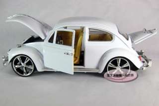New Volkswagen Beetle Wecker 118 Alloy Diecast Model Car White B117d 