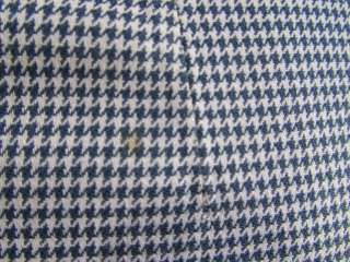 Vintage 1940s Dress Suit Skirt Jacket Navy White Houndstooth WWII 