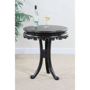  Astoria Round Pedestal Base End Table (Black with Faint 