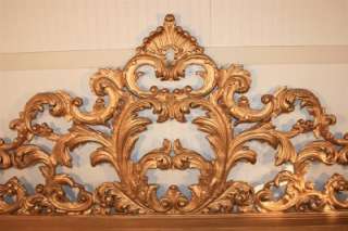 FANCY Vintage CARVED WOOD Rococo Style Hollywood Regency King Size 
