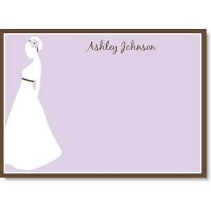  Bride Silhouette Purple Thank You Notes