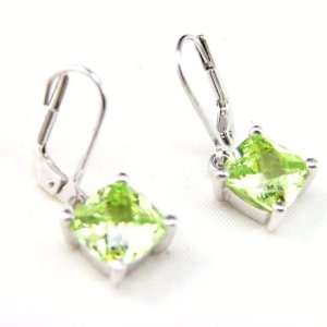  Earrings / Dormeuses silver Essentiel green peridot 