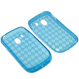   Case for Tracfone LG 500G  Blue Checker Cell Phones & Accessories