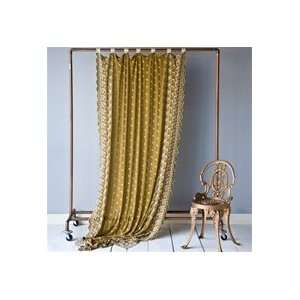 silk velvet embroidered curtain panels with scalloped edge  