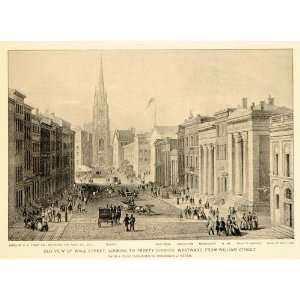  1897 Wall Street Trinity Church New York City NYC Print 