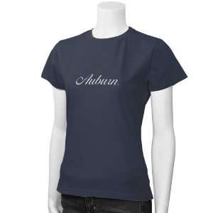   Auburn Tigers Navy Blue Slim Fit Baby Doll T shirt: Sports & Outdoors
