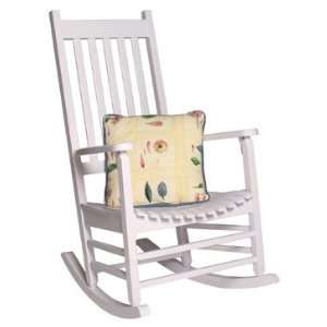 Solid Wood White Finish Porch Rocker / Rocking Chair  